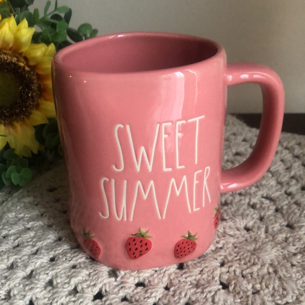 Rae Dunn Pink SWEET SUMMER Strawberry Coffee Mug - Picture 8 of 8